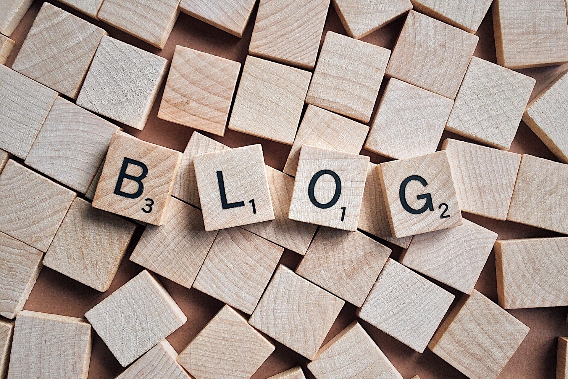 ブログを意味する木ブロック